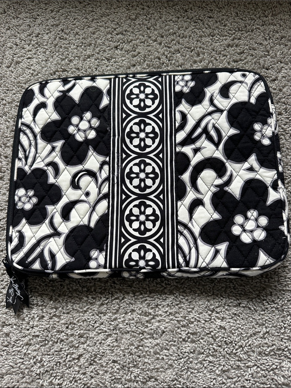 Vera Bradley tablet case black and white "Night & Day" floral pattern